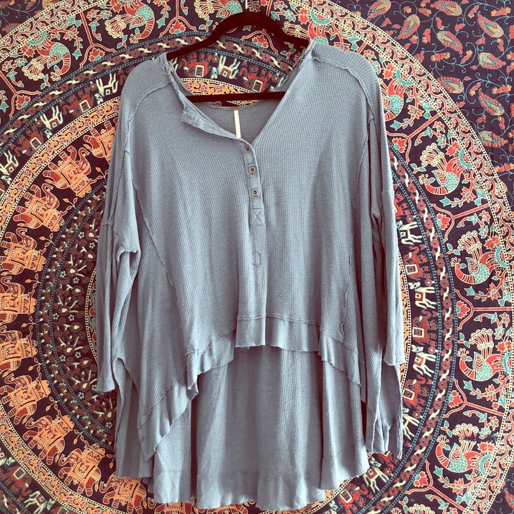 Free people loose blue knit top